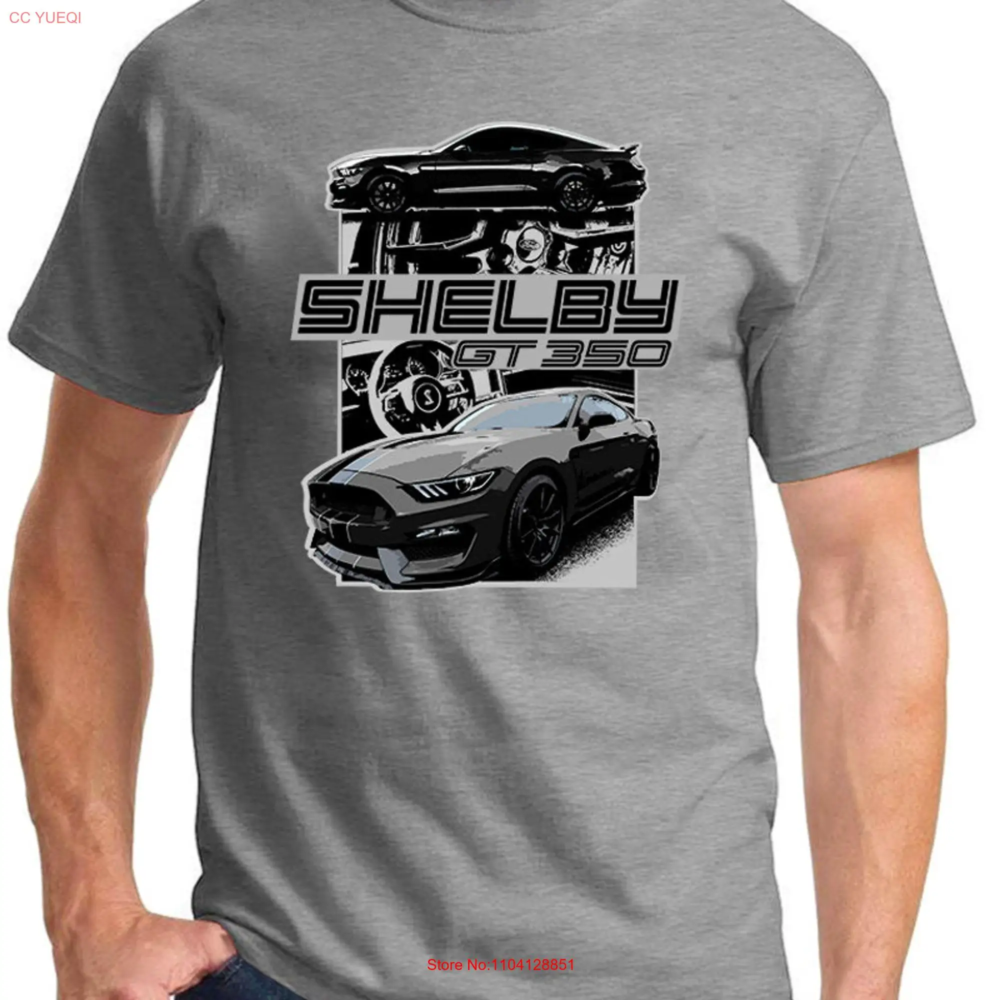 2016 20 Shelby GT350 Mustang Black Car Full Color Design T Shirt long or short sleeves