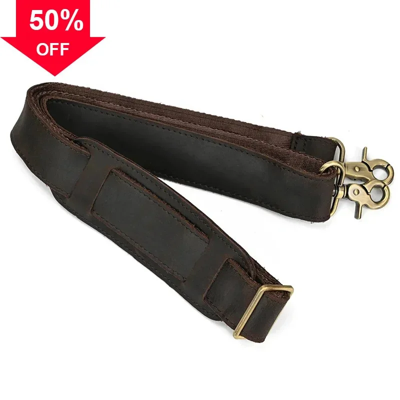 메신저 남성용 가방 스트랩용 빈티지 가죽 어깨 조절 가능 롱