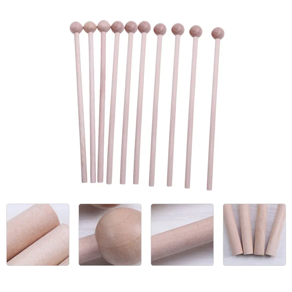 

10 Pcs Percussion Stick Rhythm Music Sticks Hollow Instrument Accessories Natural Theaceae Mallets