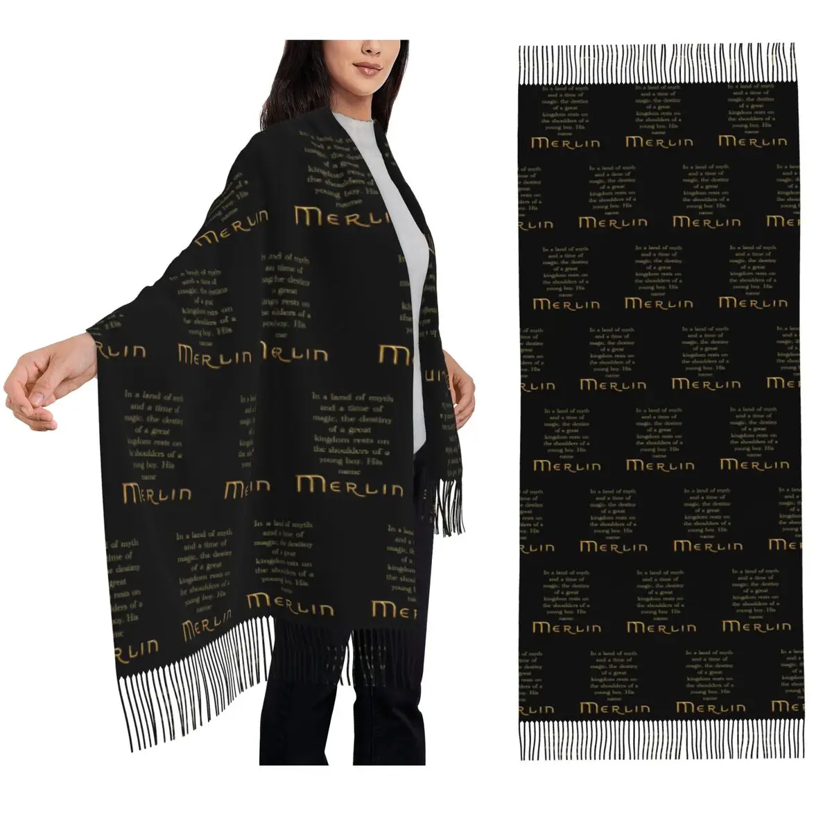

Merlin Int Scarf Tassel Scarves for Women Soft Warm Shawls and Wraps Long Fall Winter Shawl Wrap