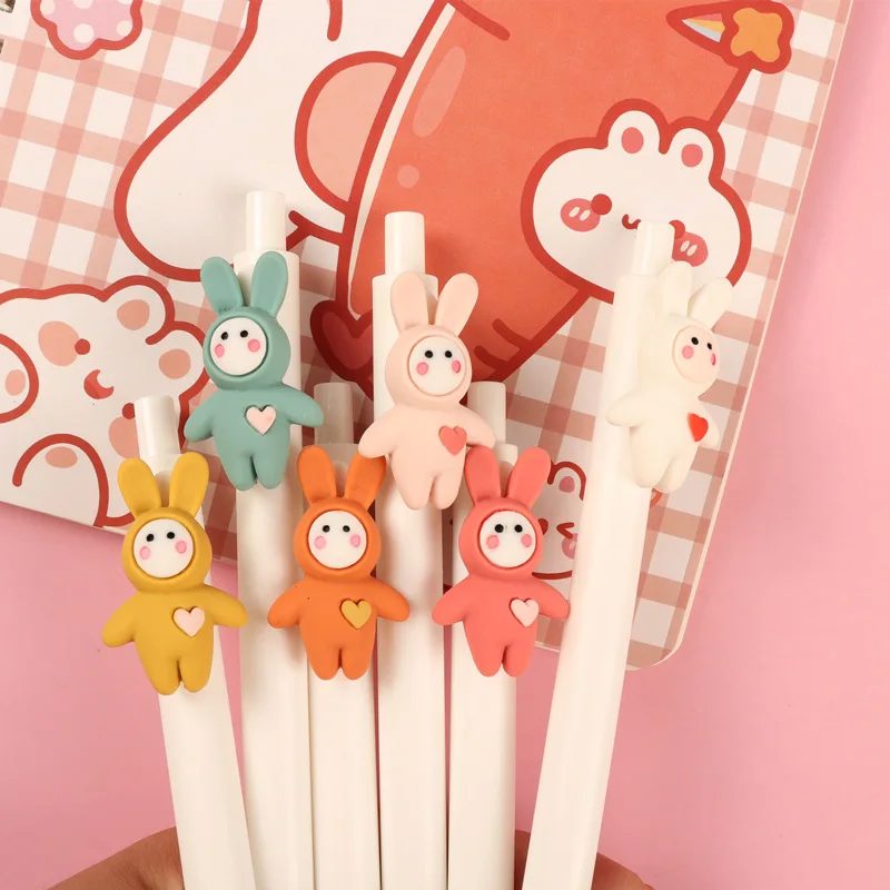 

36PCS Cartoon cute DIY three-dimensional student stationery 0.5 bullet press pen wholesale Korean version ins press neutral pen