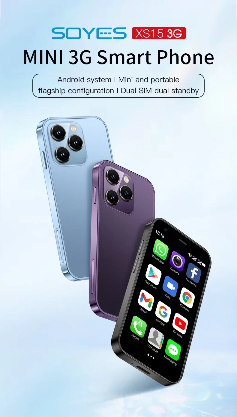 Compact 3,0 Pouces 4G Mini Smartphone, Double Sim Android 9 Téléphone Avec ID De