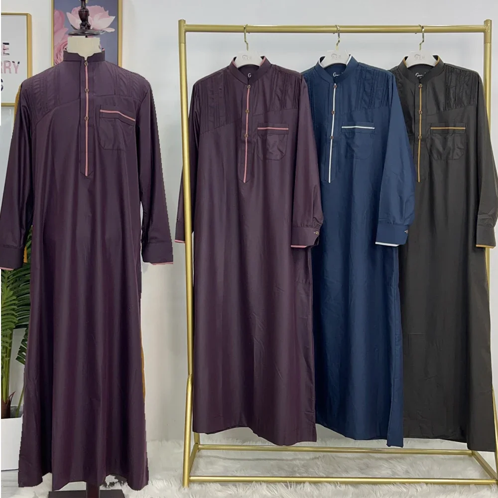 Eid Ramadan Muslim Men Long Robe Jubba Thobe Saudi Arabic Dubai Turkey Kaftan Abaya Djellaba Islam Clothing Daffah Dishdasha New