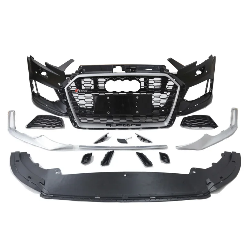 2017 2018 2019 A3 S3 RS3 Front Bumper with Grill For Audi A3 S3 8V5 bodykit facelift RS3 car bodikits bumper 2017 2018 2019