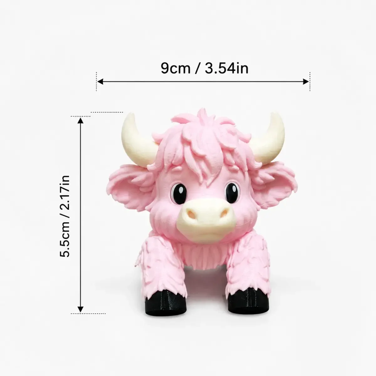 Cute Highland Cow Monitor Buddy & Screen Sitter, 3D Printed Mini Cow Laptop Topper, Emotional Support Desk Companion, Kawaii Office Decor Gift for Cow Lovers, Cow Desk Decoration