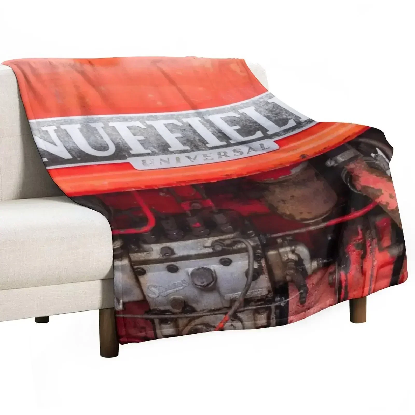 

Vintage Nuffield Tractor Badge Throw Blanket Breathable Lightweight Blanket for Adults Kids