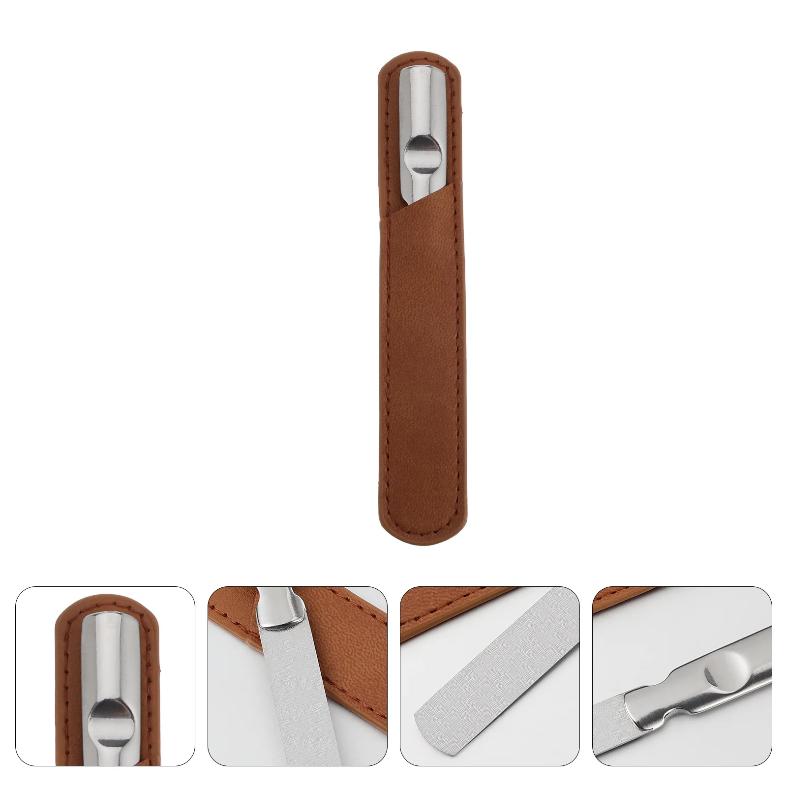 

2pcs Stainless Steel File Compact Lightweight For Fingernails Toenails Manicure Nail Art Tool Salon Home Use Nail Care Kit