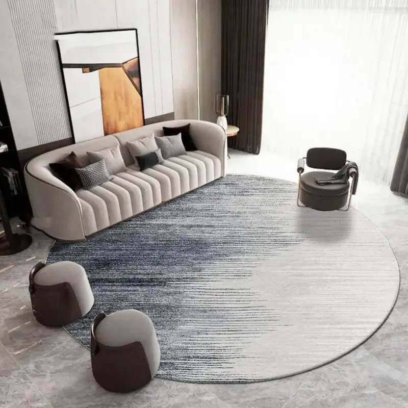 VIKAMA Crystal Velvet Round Carpet Light Luxury Office Desk Chair Non-Slip Mat Table Study Large Area Carpet Bedroom Decoration