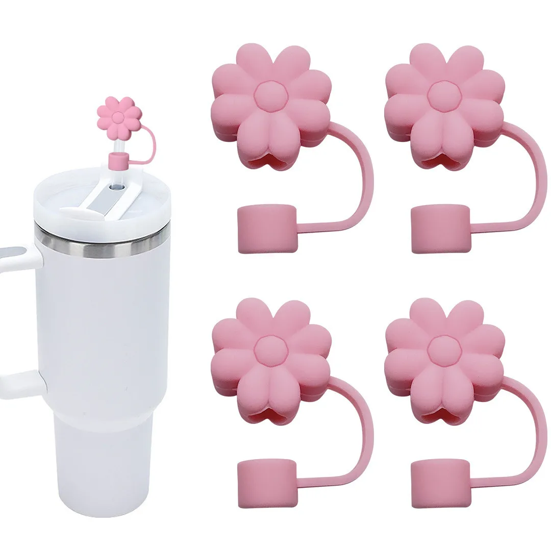 50pcs 10mm Flower Straw Covers Toppers for Stanley Cups Tumbler with Handle Accessories