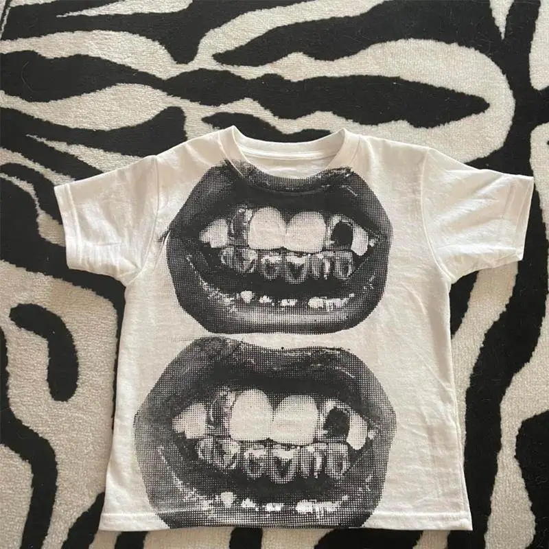 

Punk Y2K Baby ort Sve Топ Готическая уличная футболка женская ультра облегающая футболка с воротником Nine Sve Генри irt No Brand Spring 2025