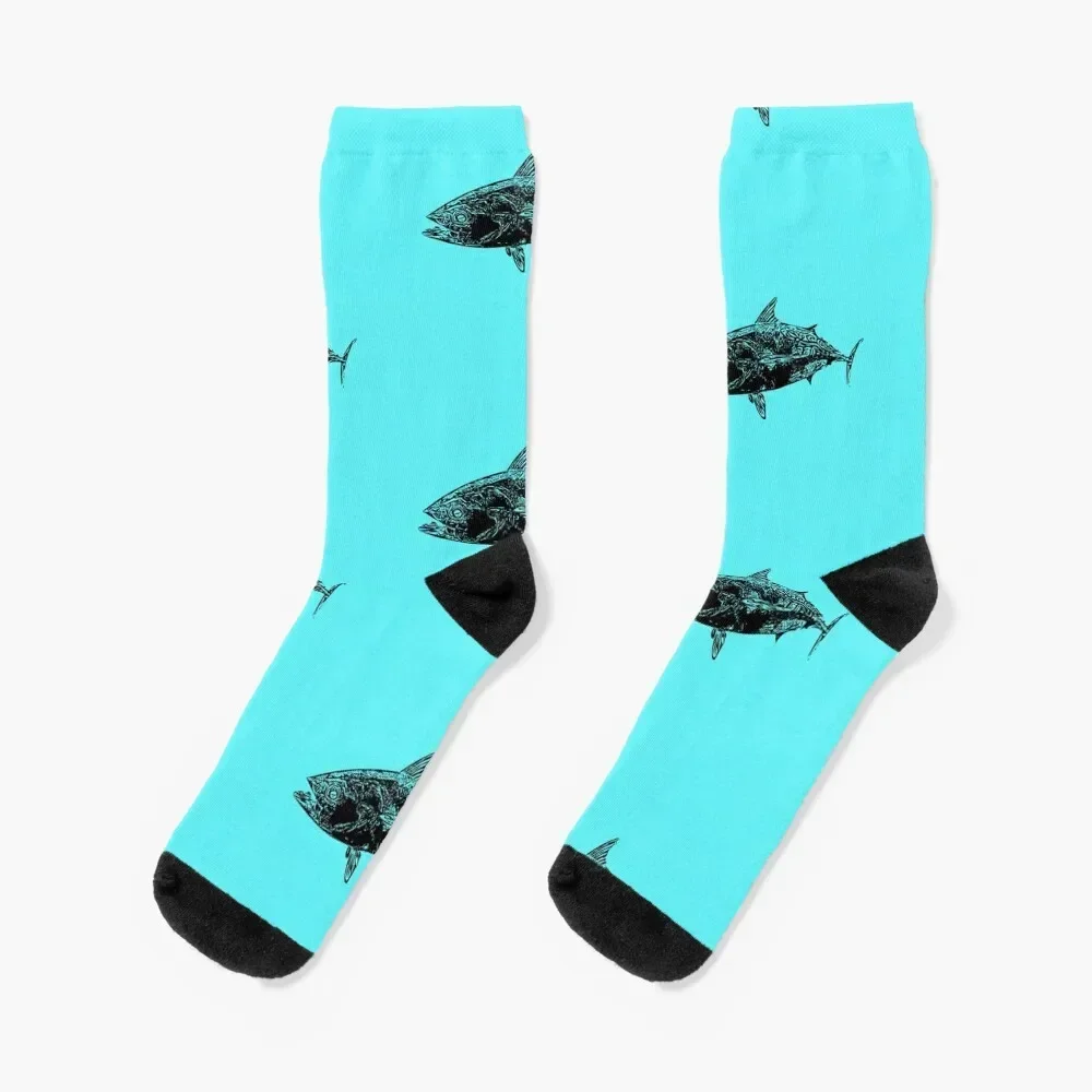 

False Albacore Black Print Socks Stockings man custom sports with print Socks For Man Women's