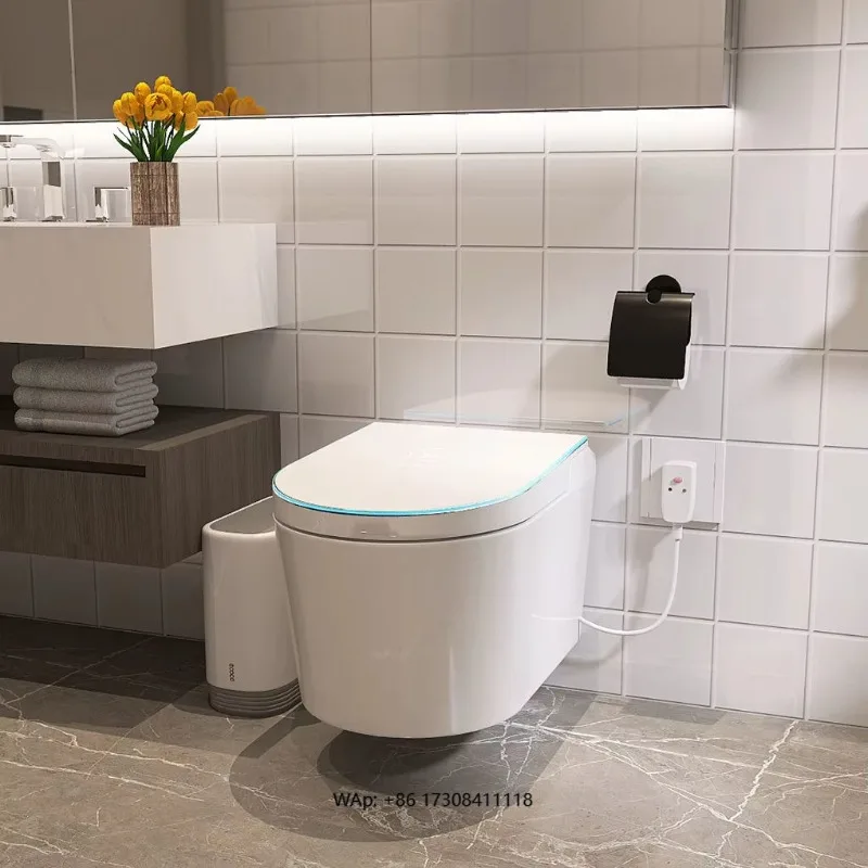 Wall Hung Mounted Intelligent Smart Toilet With in Built Tank Automatic Sensor Voice Control Small Size