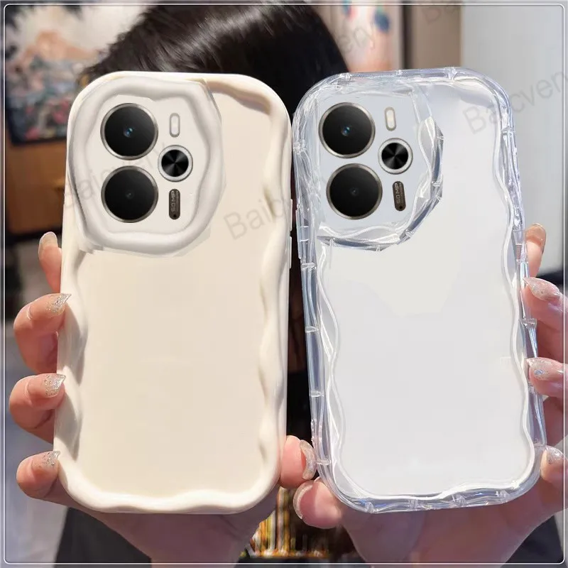 Per Realme 14 5G RMX5075 / Realme 14T RMX5078 Custodia morbida e splendida con design a onde lucida antiscivolo antiurto