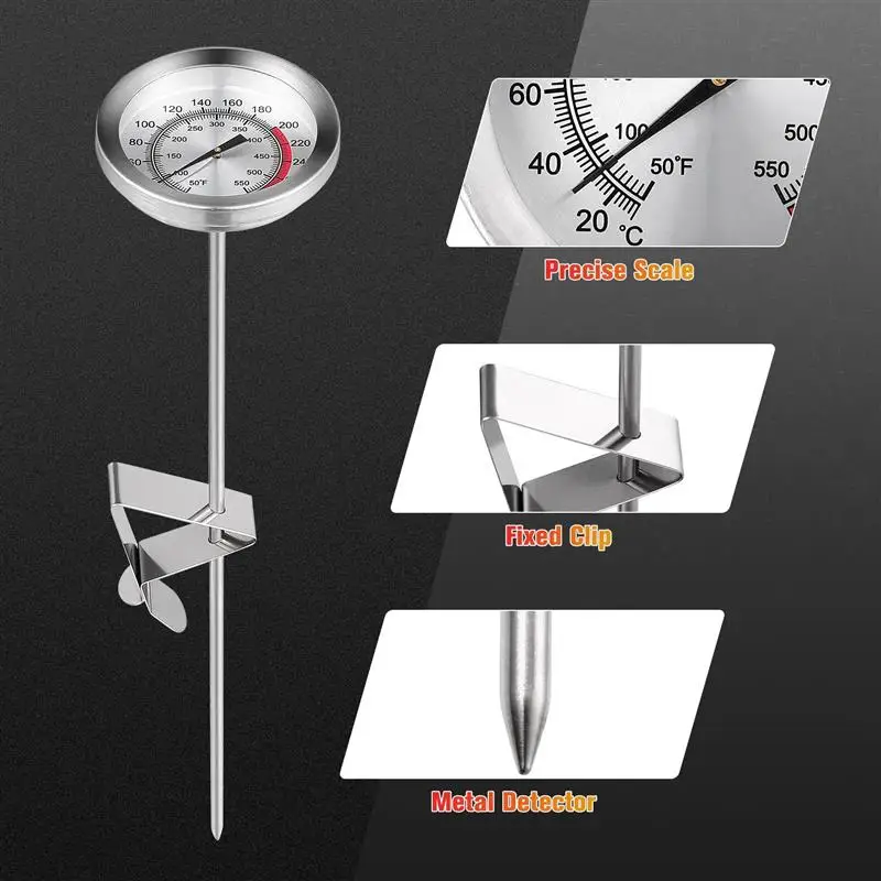 Oil Temperature Gauge Frying Deep-Fried Pot Clip Kitchen Turkey Barbecue Food Cooking Kitchen Meat Probe Frying Thermometer