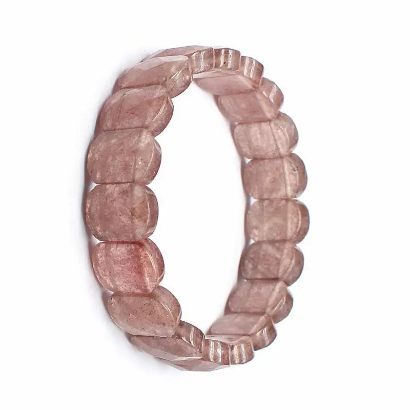

Factory Natural Stone Strawberry Crystal Bracelet Handmade Crystal Jade Male Female Personality Geometric Energy Jewelry Gift
