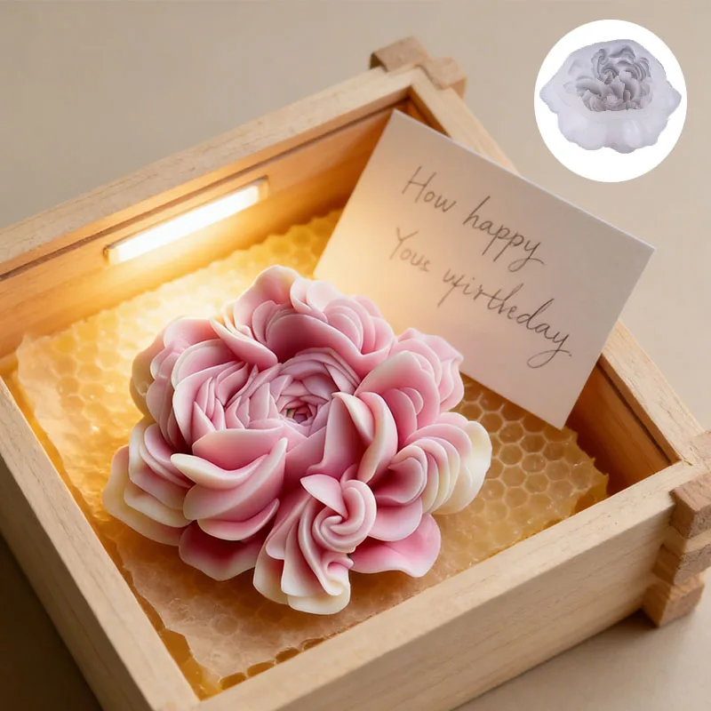 Un hermoso molde de silicona floral para velas |   Molde de resina para fundición, adecuado para velas aromáticas hechas a mano, artesanías de resina y jabones.