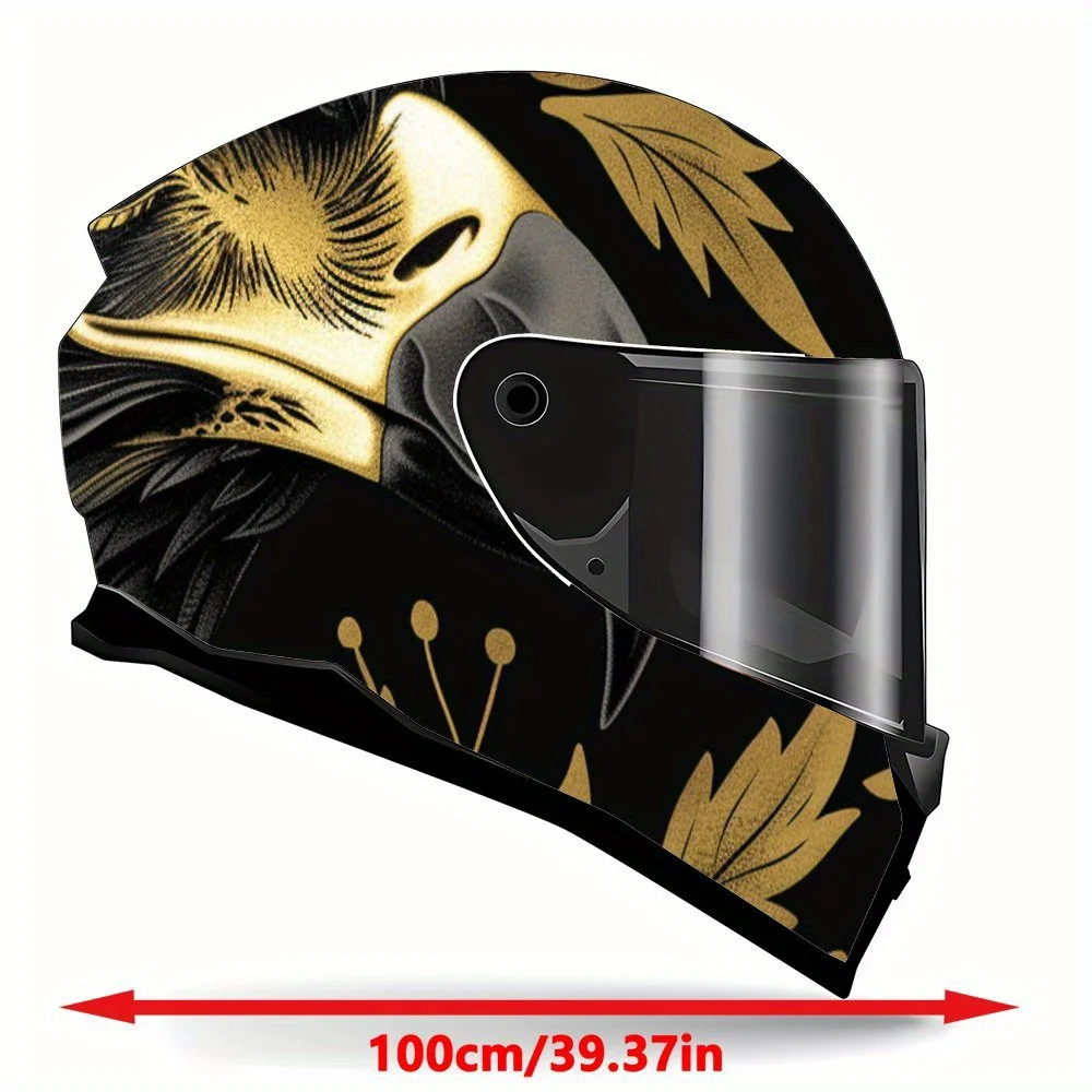 Eagle with Black and Gold Feathers Full Helmet Set Stickers, Motorcycle Helmets, Racing Cars, Graphic Stickers, Vinyl Suit Helme
