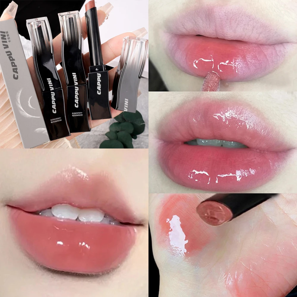 8 Colors Moisturizing Mirror Lipstick Waterproof Lasting Watery Non-sticky Nude Brown Red Solid Lip Gloss Lips Makeup Cosmetics