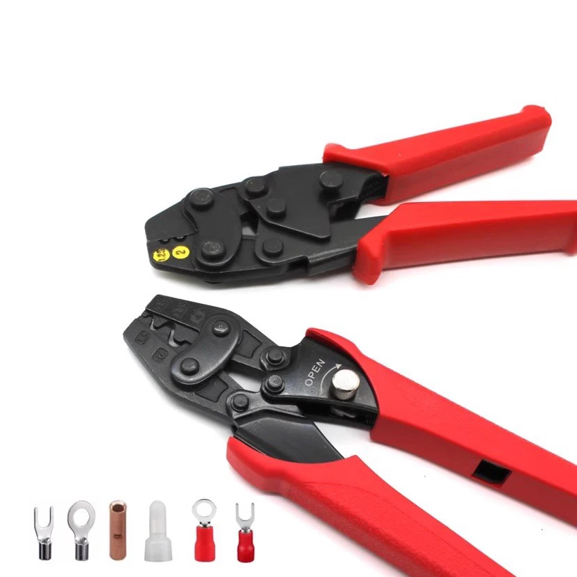 HS-2MA OT/UT Small Bare Terminal Crimping Pliers 0.3-6mm Square Non Insulated Terminal Ratchet Crimping Pliers