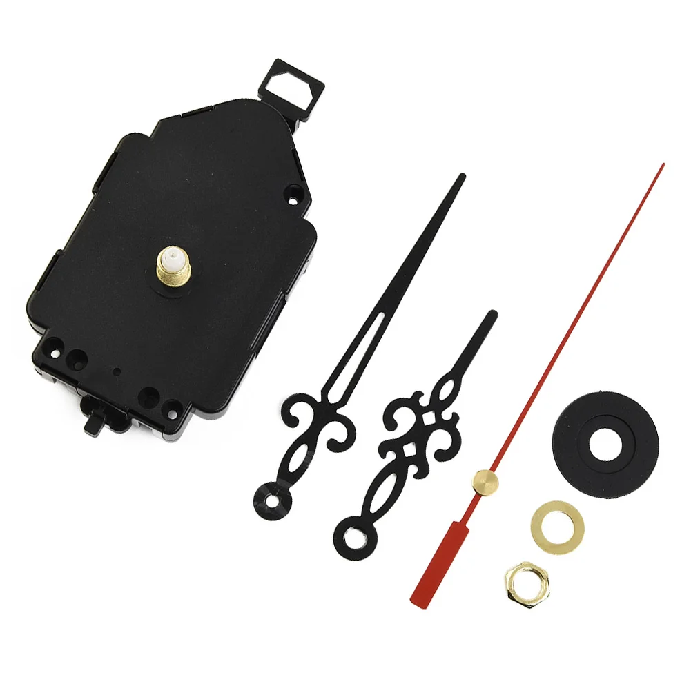 Pièces de rechange de mouvement d'horloge murale à quartz, pendule en plastique, accessoires pour la maison, noir, 4 pièces par ensemble