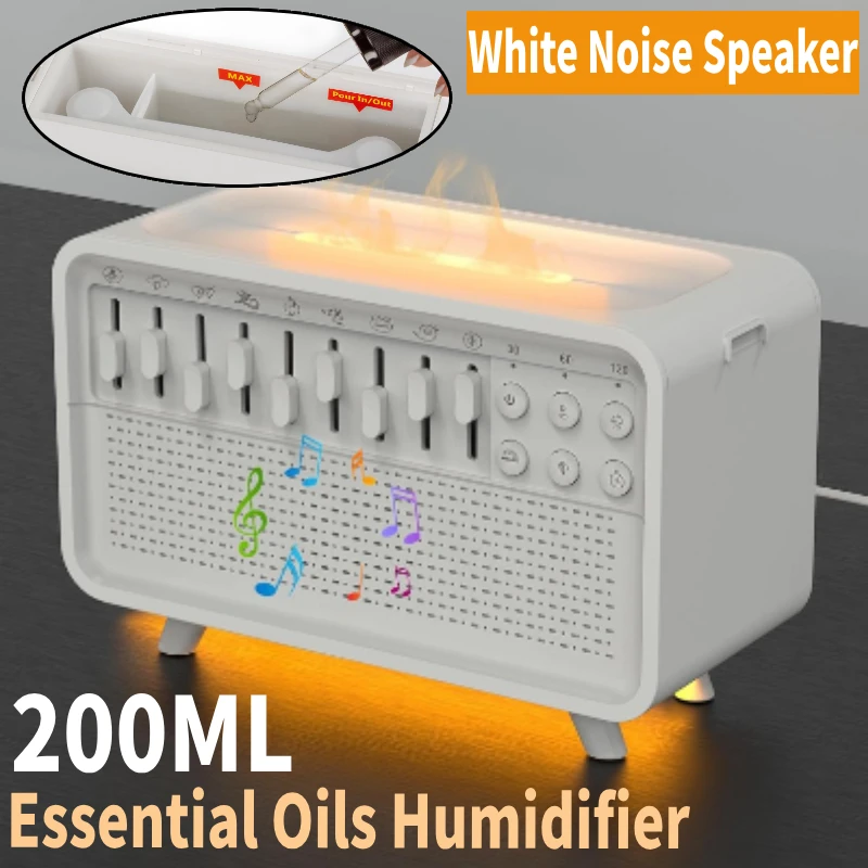

Smart Sleep Aid Speaker Portable Bluetooth Speaker Sleep Sound Machine White Noise Sleep Aid Night Light Essential Oil Humidifie