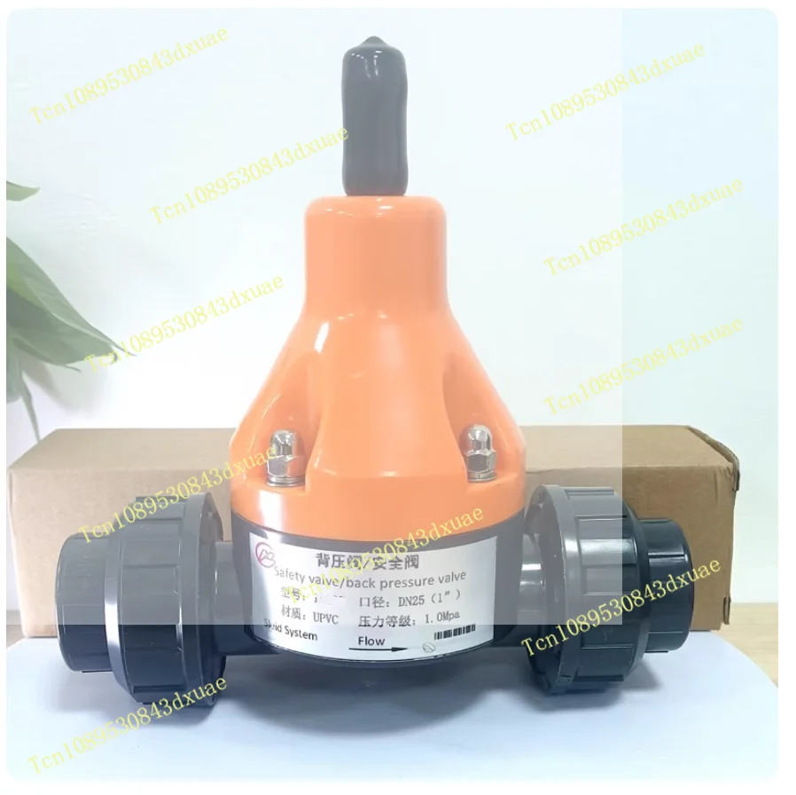 DN15/20/25/32/UPVC Back Pressure Valve Plastic Pressure Relief Valve, Safety Valve for Metering Pump, Diaphragm Corrosion