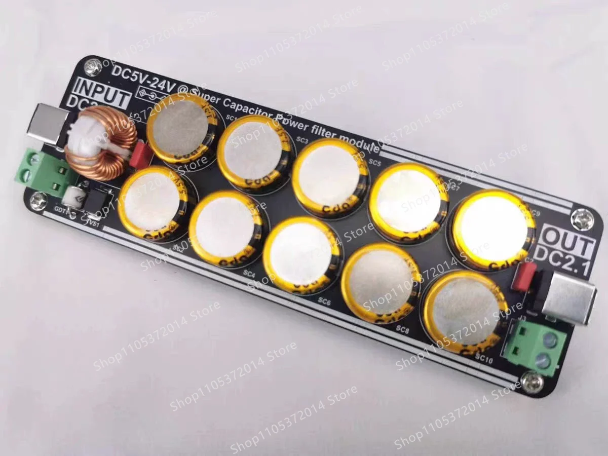 High-End 5V-24V Linear Switching Power Supply Capacitor Filter Board 10A for Headphone Amplifier DAC
