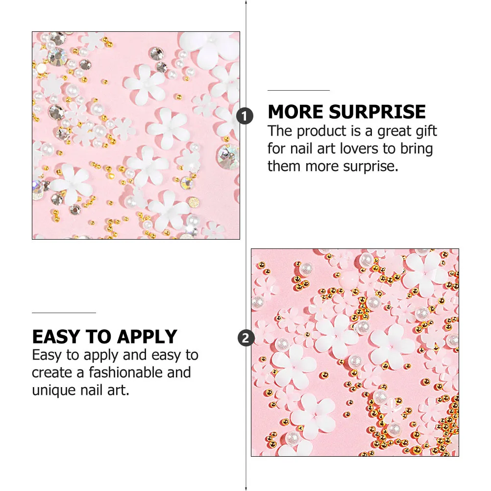 

2Pcs Small Flower Nail Decor Charms Fashionable DIY Nail Art Accessories for Manicure Decoration At Home Party Wedding