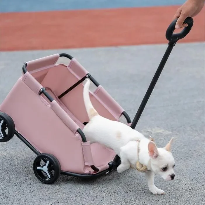 Pet Stroller Foldable Dog Stroller  with 4 Wheels Lightweight Folding Trolley cat Dog Cart for Travelling Shopping  pet stroller