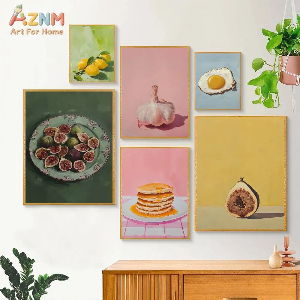 AZNM Cute Cartoon Animal Canvas Wall Art, Nursery Kids Room Decor, Tiger Bear Panda Giraffe Turtle Print, Modern Minimalist Baby
