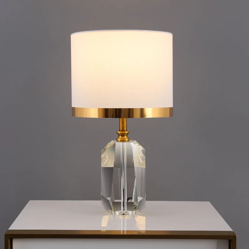 

American simple luxury high-end K9 crystal lamp living room study bedroom atmospheric table lamp bedside lamp model room light l