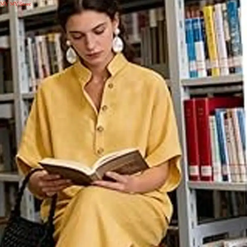 Two Piece Set for Women Spring Outfits 2026 Summer Fashion Casual Button Down Shirt Wide Leg Pants Lounges Set
