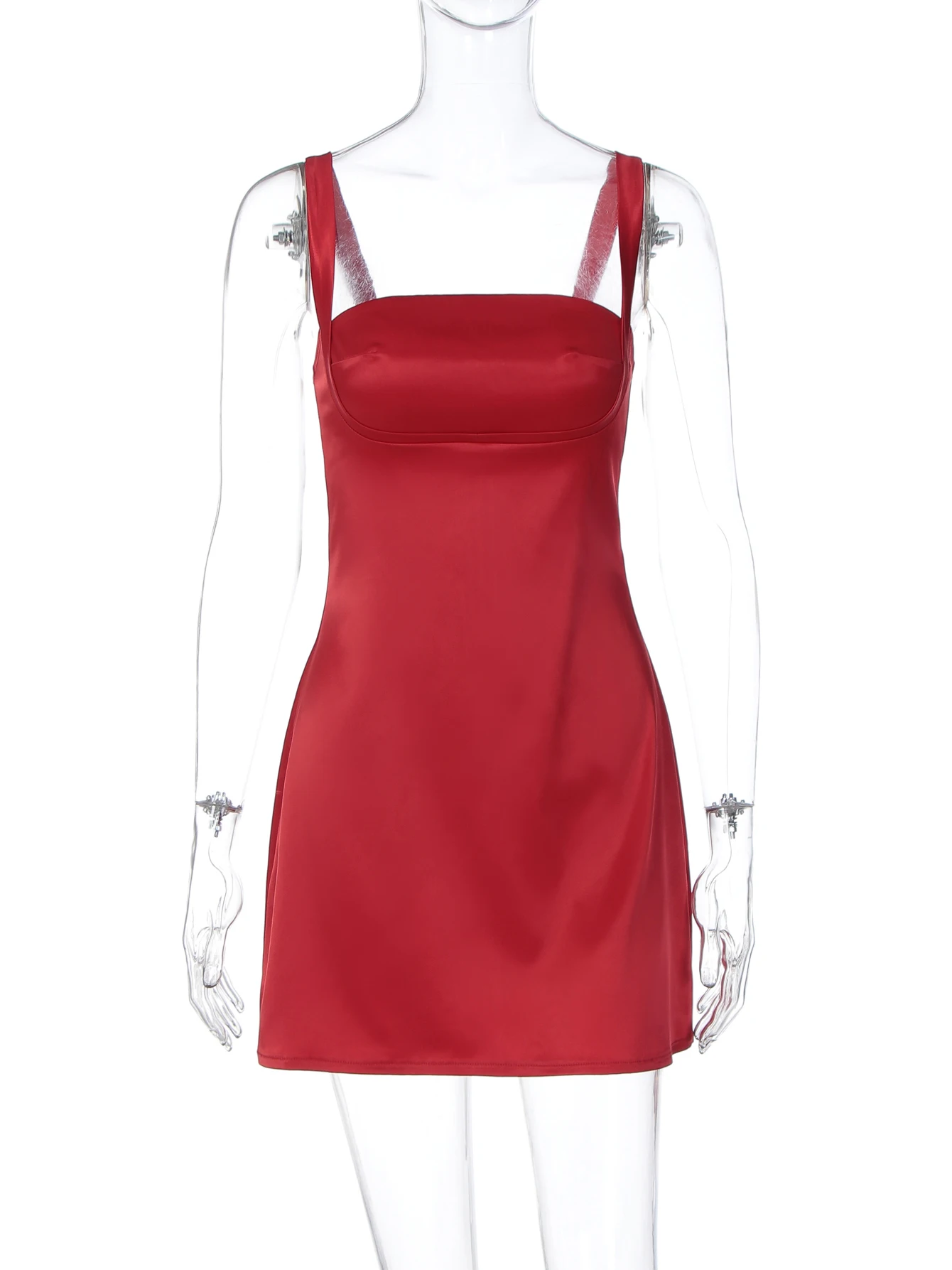 Dulzura été dernière Sexy dos nu sans manches coupe ajustée bretelles Mini robe solide élégant femmes robe fête Club bal vêtements