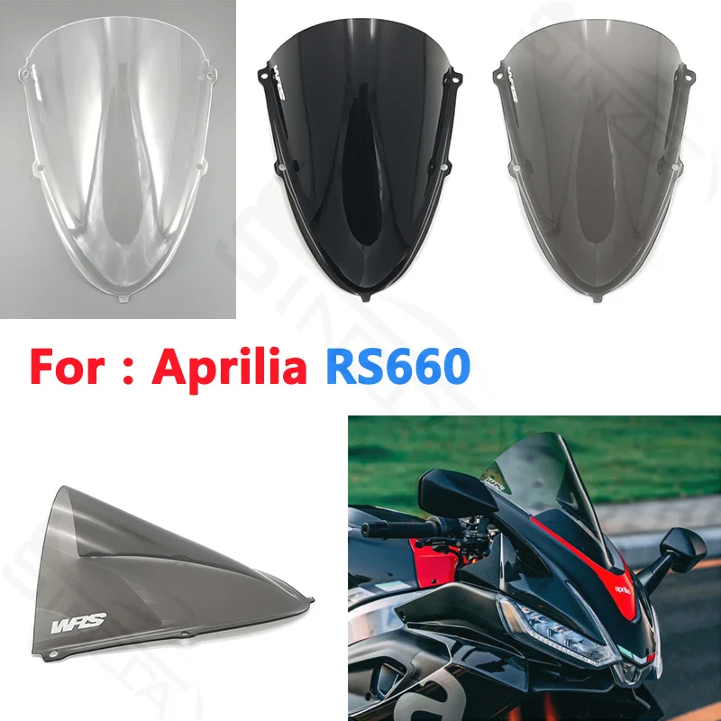 For Aprilia RS660 RS 660 2020 2021 2022 Motorcycle Accessories Windshield Windscreen Wind Deflectors Gray