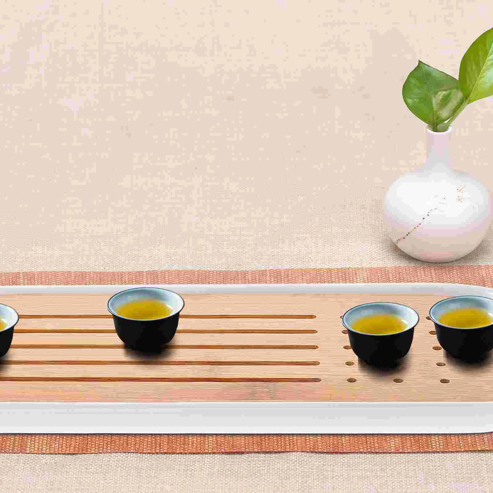 Tea Ceremony Draining Tray Desktop Accessories Versatile Plate Set Mug Office Home Accessory Wooden Travel Household