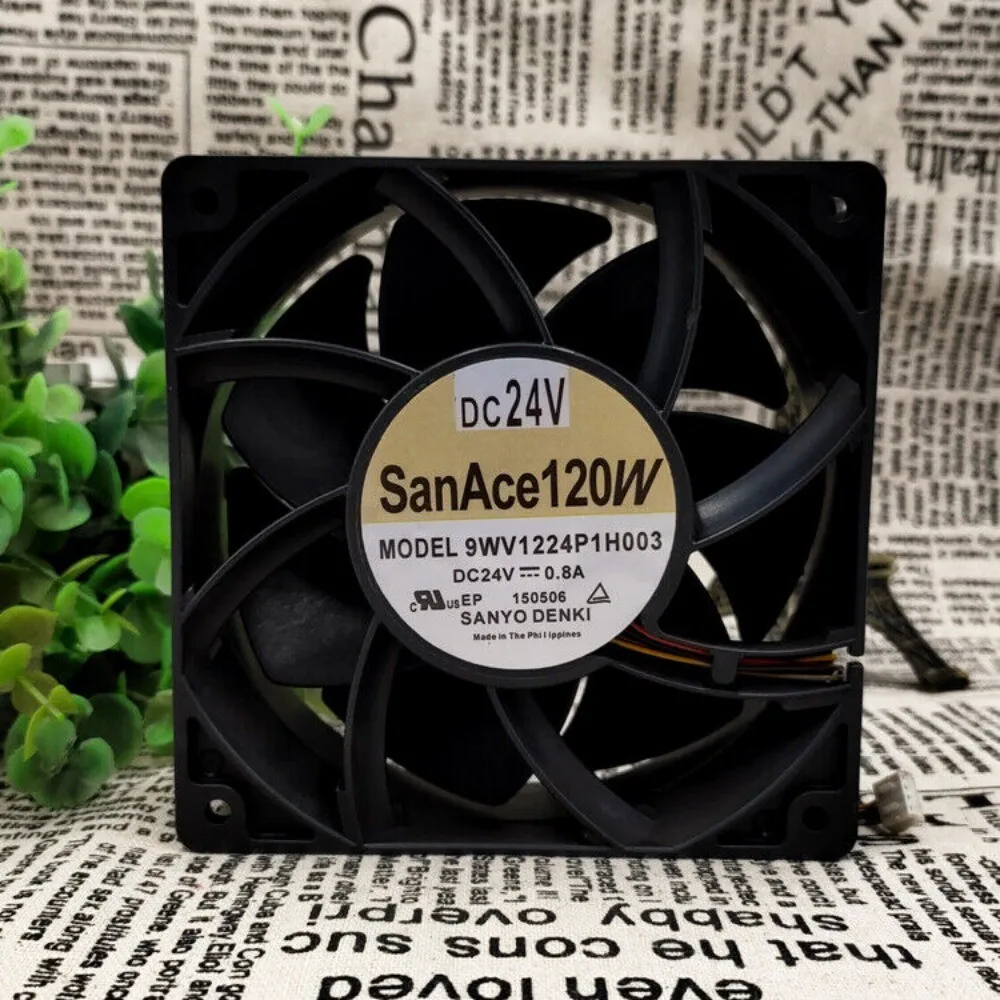 

1 pcs SANYO 9WV1224P1H003 12038 DC24V 0.8A 4-wire 12cm cooling fan For