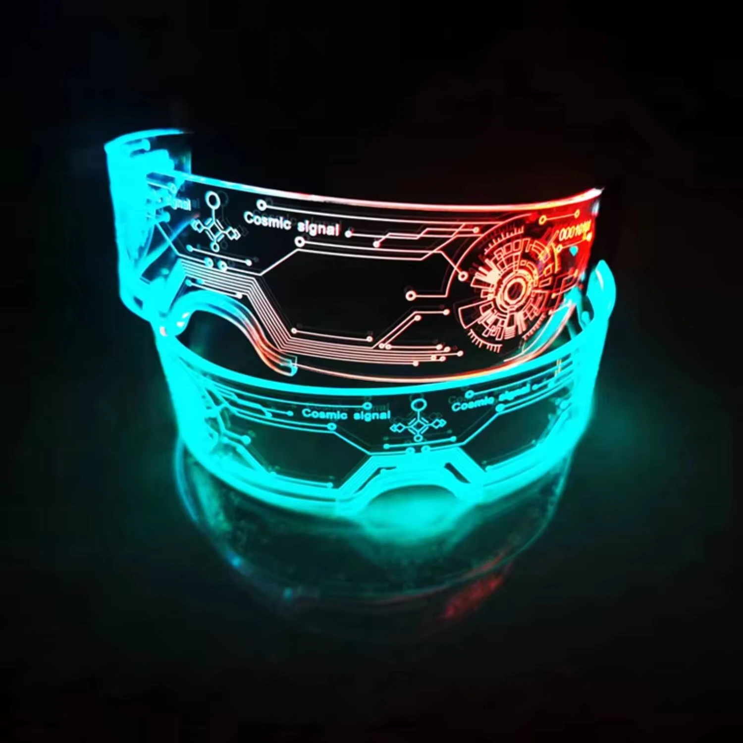 new arrival cool design led party glasses transparent frames changing colors party supplies comsmic glasses Magic tricks Led hat