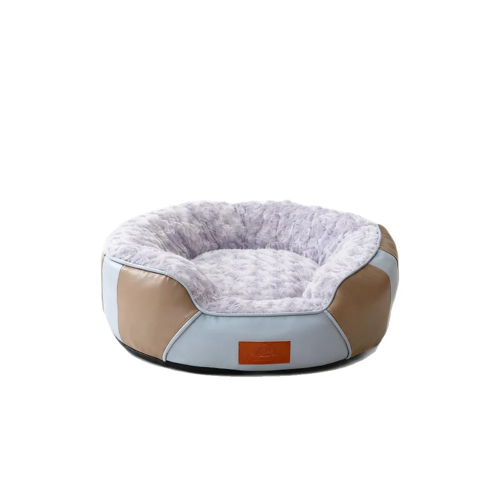 Cama cálida de piel sintética con cojín lavable para gatos y perros