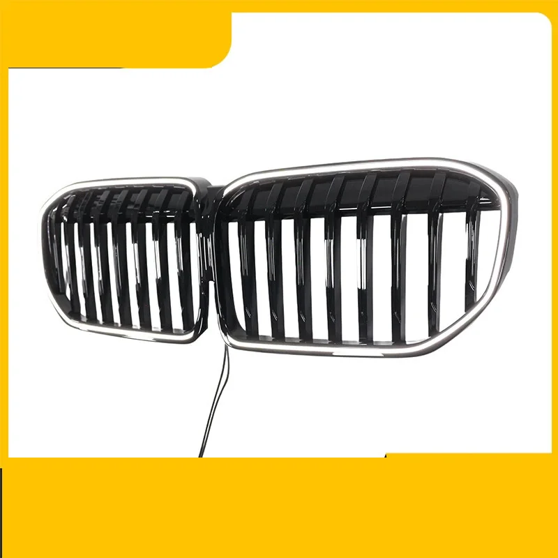 Suitable for BMW 7 Series 19-22 G11/G12 modification with LED lights black single line light grille replacement car accessories