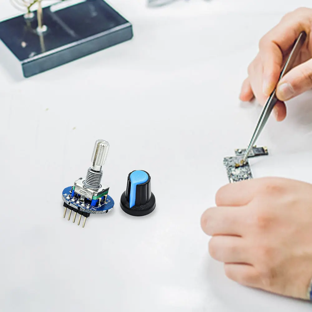 Brick Sensor Development Round Knob Cap 5V Rotary Encoder Round Knob Module High Precision for Car Audio Electronic Device