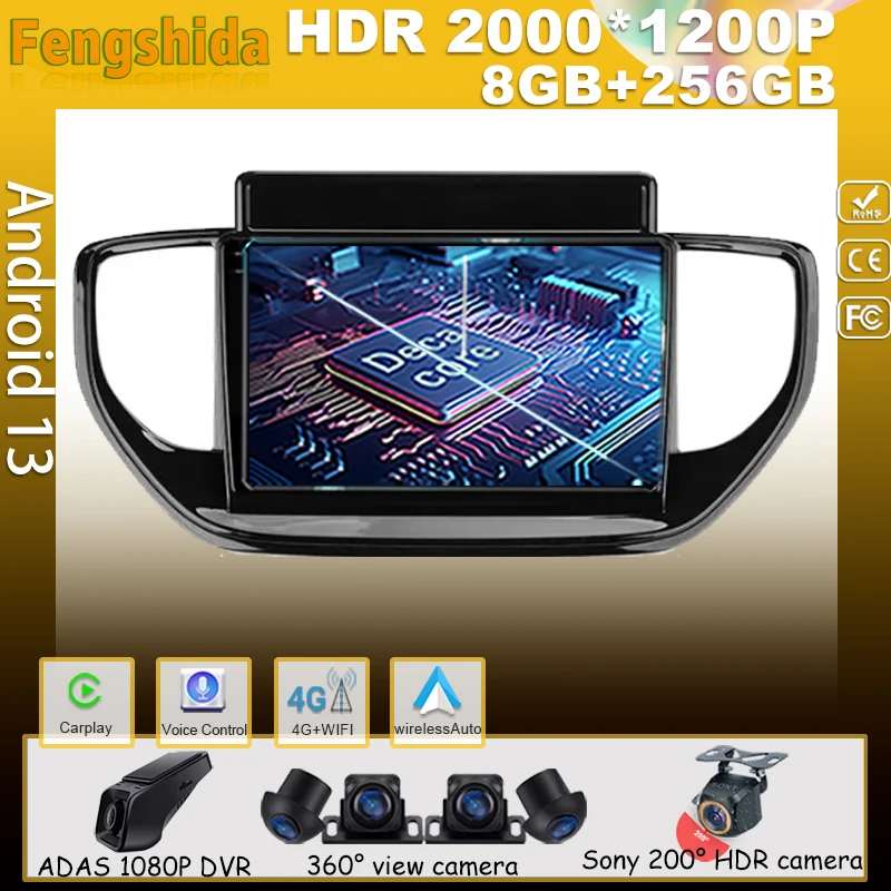 

Car Android For Hyundai Solaris 2 II 2020 - 2021 Auto Radio Multimedia GPS No 2din CPU Navigation 5G Monitor Video Screen Head