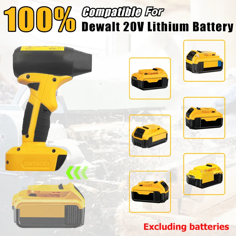 Portable Violent Fan Suitable for Milwaukee DeWalt Makita Bosch 18V-22V Lithium-ion Battery Strong Winds Speed 130000 RPM/MIN