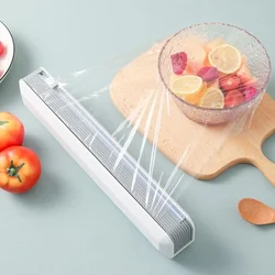 Sliding Knife Cling Film Cutter Home Kitchen Tool Suction Cup Wrap Box Cutting Case Tin Foil Divider Brand Plastic Dispenser