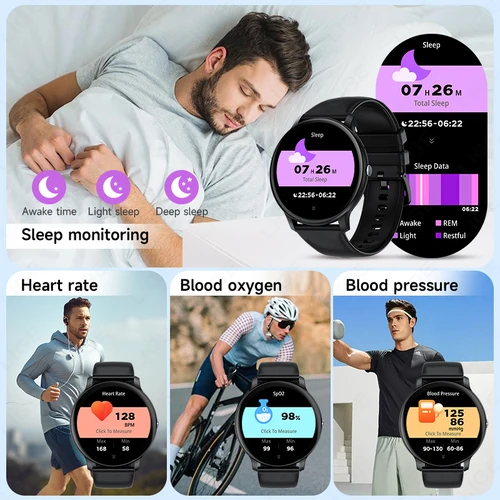 Imagen 2 del producto Reloj inteligente LIGE con llamada Bluetooth para mujer, relojes deportivos para hombre, Monitor de ritmo cardíaco y salud, reloj inteligente para mujer para Android iOS