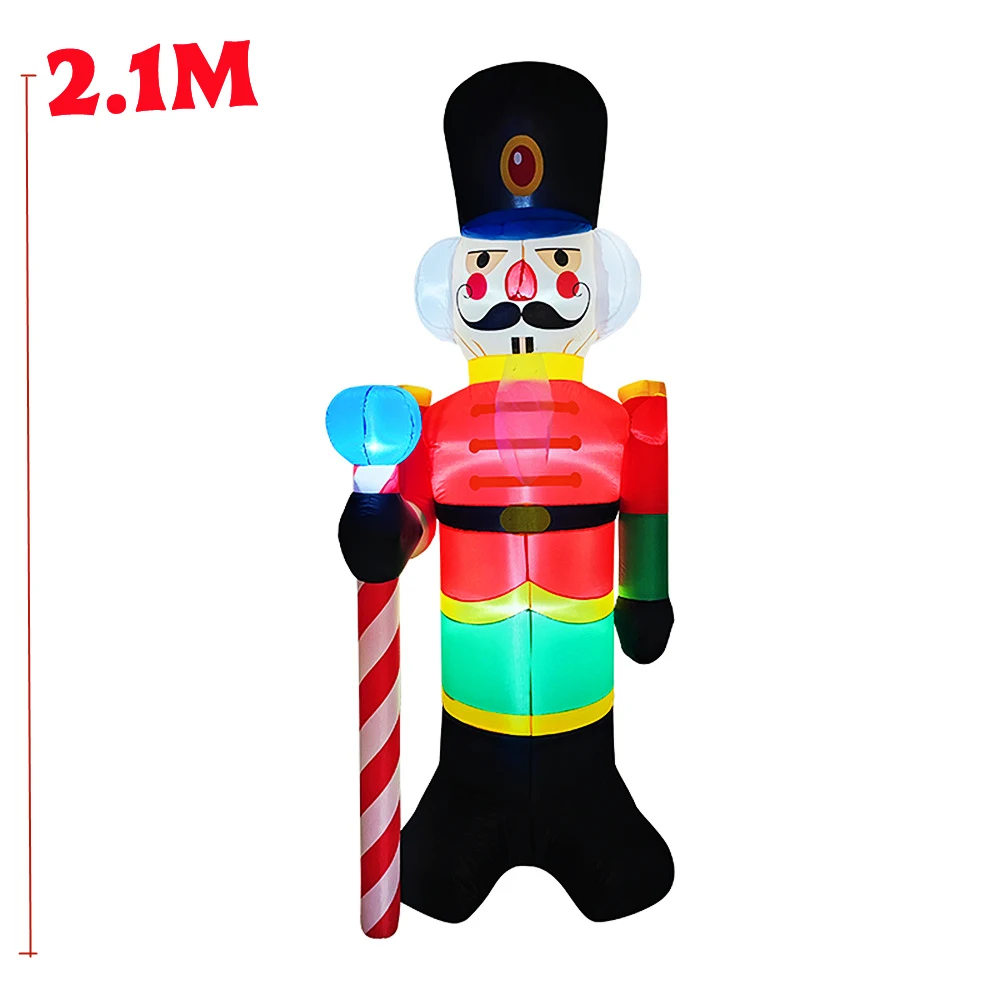 8FT/2.4M عيد الميلاد نفخ كسارة البندق الجندي ، المدمج في أضواء LED ، للداخلية في الهواء الطلق ساحة الحديقة ساحة هدايا عيد الميلاد الديكور