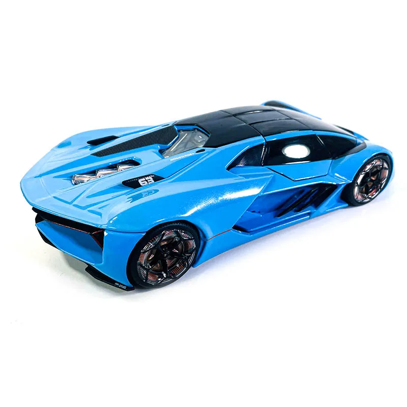 Bburago 1:24 NEW sky blue Lamborghini Terzo Millennio met Hray Alloy Luxury Vehicle Diecast Cars Model Toy Collection Gift