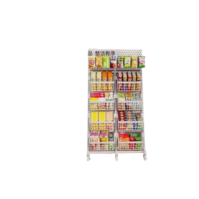 

Shelves, multi-level storage racks, snack racks, convenience store snack food and beverage display racks, cart storage baskets
