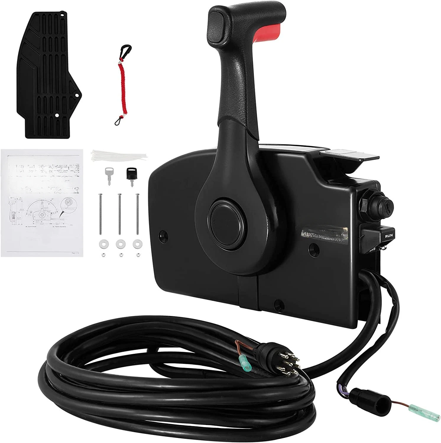 Water outboard side-mounted throttle control box 881170A3 pull throttle with 5M 8-core connecting wiring harness