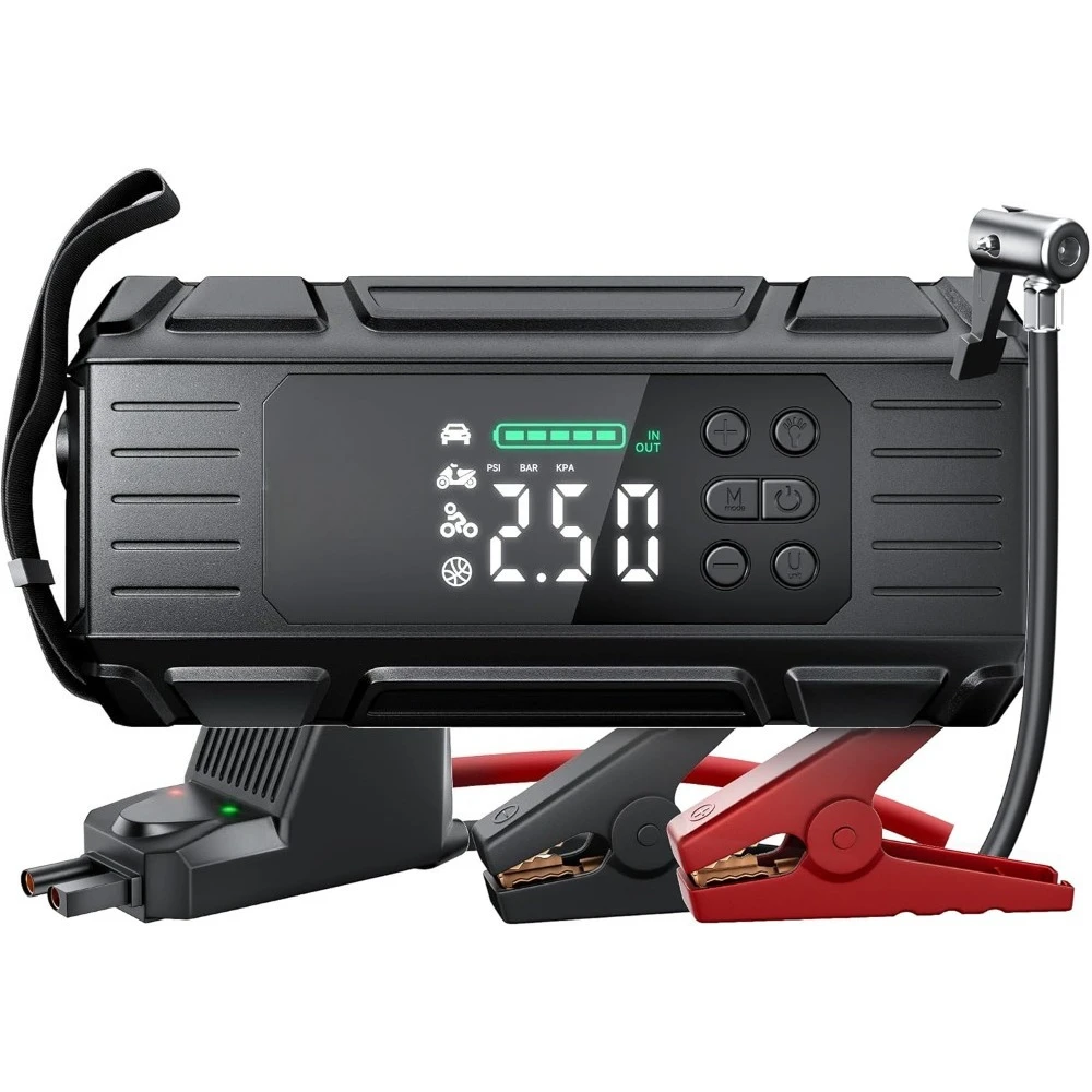 بطارية السيارة المحمولة الانتقال كاتب 4000A مع ضاغط الهواء 150PSI منفاخ لإطارات السيارة حزمة الطاقة لأدوات RV للسيارات