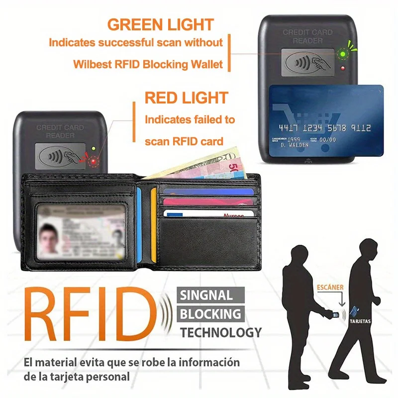Rfid Brieftasche Männer Carbon Faser Schlank Trifold Kreditkarte Halter Geld Taschen Große Kapazität Id Karteninhaber Mans Brieftasche Cartera Hombre – Detail 4